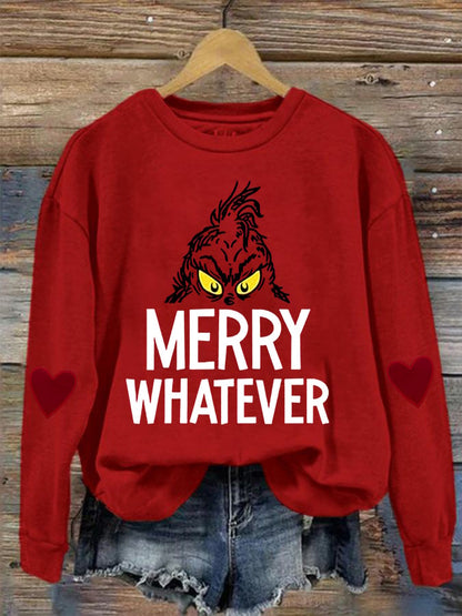 Women's Green Monster Printed Casual Sweatshirt