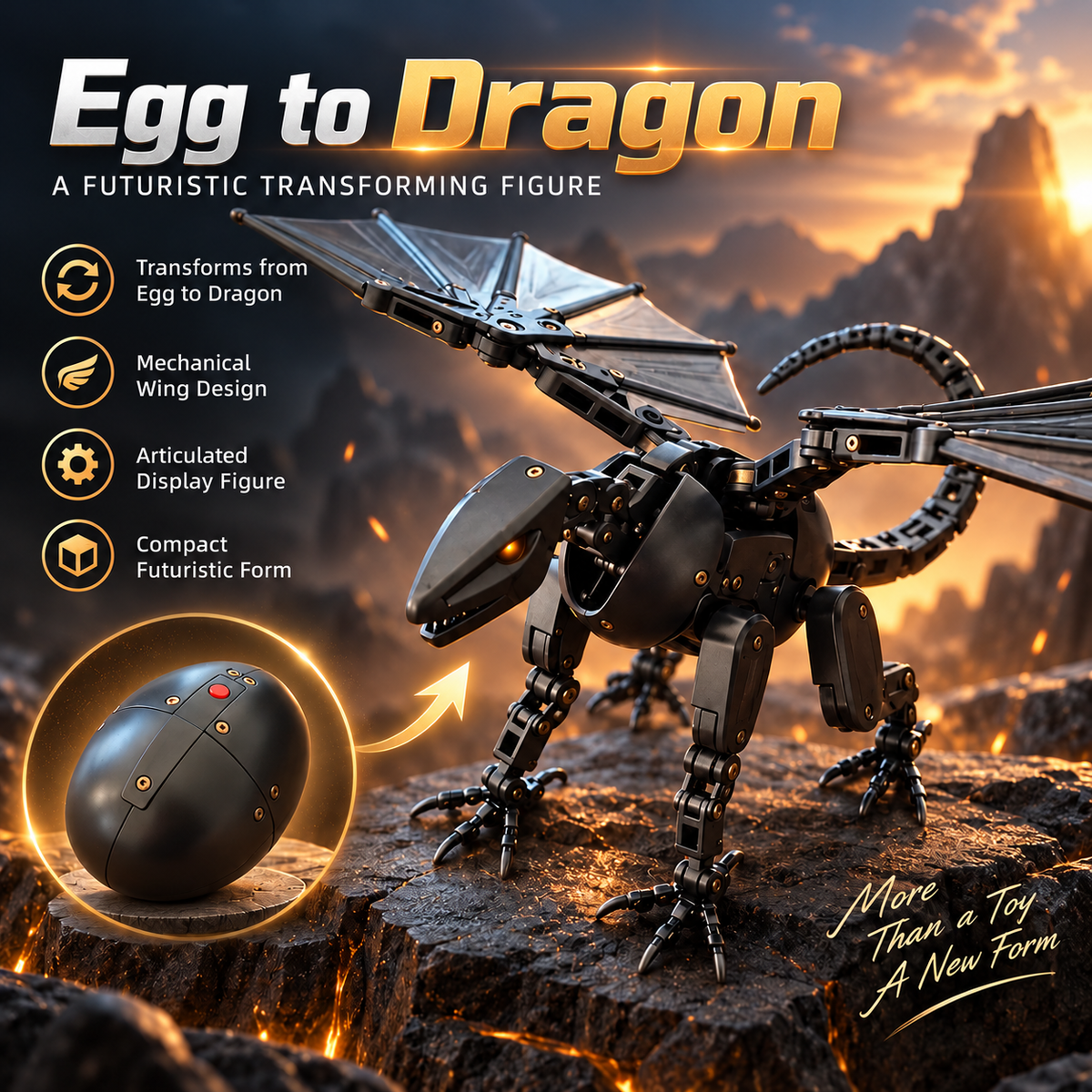 Dragon – Black – product view 1
