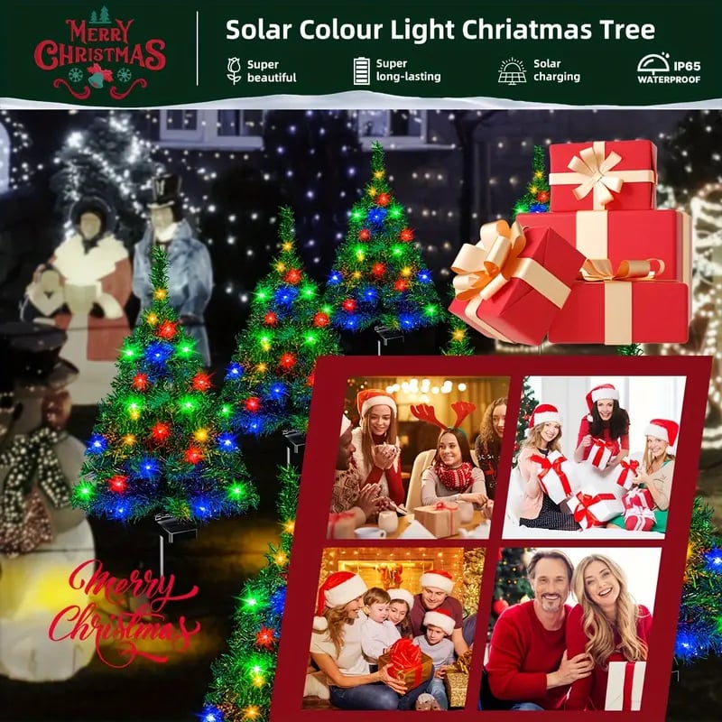 🔥 LAST DAY 49% OFF – Solar Christmas Tree Pathway Lights 🎄✨