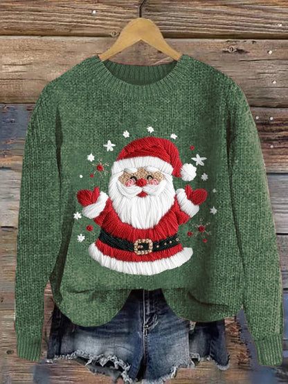Women's Santa Christmas  Print Crew Neck Sweatshirt