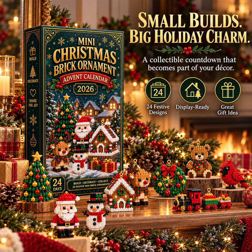 ⏳ Last day to save 49% – 🎄 24-Day Mini Christmas Ornament Advent Calendar | 24 unique festive buildable designs with hanging loops—perfect for decorating Christmas trees, wreaths, and holiday displays 🧱