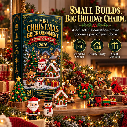 ⏳ Last day to save 49% – 🎄 24-Day Mini Christmas Ornament Advent Calendar | 24 unique festive buildable designs with hanging loops—perfect for decorating Christmas trees, wreaths, and holiday displays 🧱