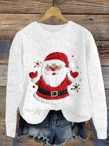 Women's Santa Christmas  Print Crew Neck Sweatshirt