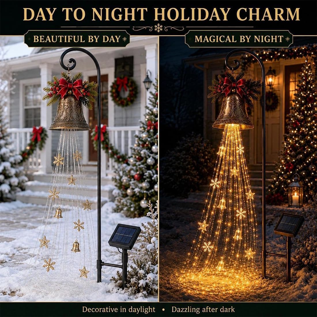 🎄🔥LAST DAY 70% OFF-🔔Christmas Bell Cascade Solar Yard Light✨