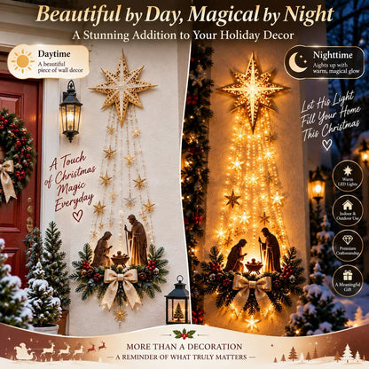 ✨Last Day 49% OFF✨✝️ Bethlehem Star of Faith – Lighted Nativity Wall Decor