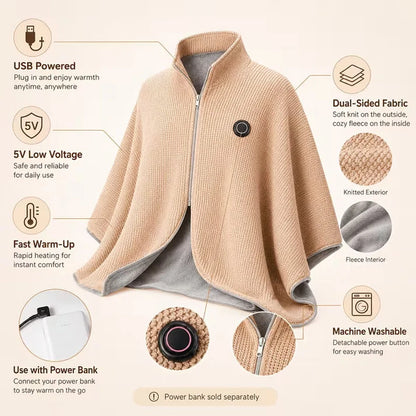 ✨Last Day 50% OFF🔥Wearable Heated Blanket Shawl | Portable USB-Powered Warmth for Home, Work & Outdoors