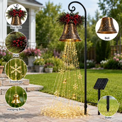 🎄🔥LAST DAY 70% OFF-🔔Christmas Bell Cascade Solar Yard Light✨