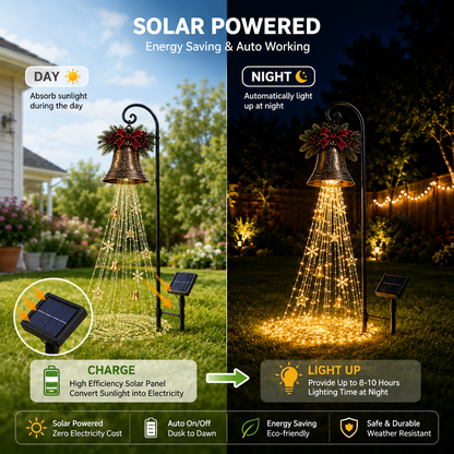 🎄🔥LAST DAY 70% OFF-🔔Christmas Bell Cascade Solar Yard Light✨