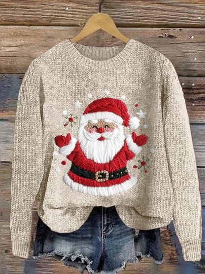 Women's Santa Christmas  Print Crew Neck Sweatshirt