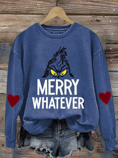 Women's Green Monster Printed Casual Sweatshirt